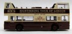 1:76 Scale Brown London Double Decker Tour Bus Model