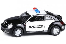 Black 1:29 Pull-Back Function Kids Police Diecast VW Beetle Toy