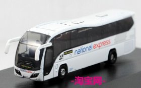 White Mini Oxford National Express Plaxton Elite Tour Bus Model