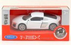 White / Blue Kids 1:36 Scale Welly 2016 Diecast Audi R8 V10 Toy