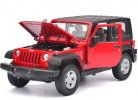 Red / White 1:24 Scale Welly 2007 Diecast Jeep Wrangler Model