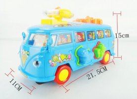 Kids Sky Blue Plastics Electric Bus Toy