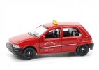 Red 1:64 Scale Diecast FAW Xiali TJ7100 Hatchback Taxi Model