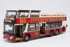 1:43 Scale Wine Red Diecast AnKai Sightseeing Double Dekcer Bus