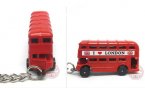 Red Mini Scale Key Chain London Double Decker Bus Toy