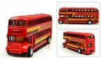 Kids Red / Green / White / Yellow Die-Cast Double Decker Bus Toy