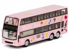 Pink 1:87 Scale Kids Music Diecast Double Decker Bus Toy