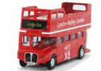 Kids Red 1:76 Scale London Double-Deck Bus Toy