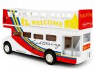 1:50 Scale Red-White Kids Diecast London Tour Bus Toy