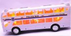Kids White Police Theme Plastics Double Decker Bus Toy