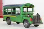 Green / Blue Large Scale Tinplate Vintage School Bus Model