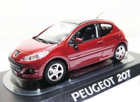Red 1:43 Scale NOREV Diecast Peugeot 207 Model