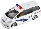 White-Blue 1:32 Scale Kids Police Diecast Toyota Estima MPV Toy