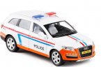 1:32 Scale Kids Orange-White Police Diecast Audi Q7 Toy