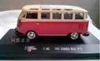 1:43 Scale White-red Highspeed VW SAMBA BUS T1 Model