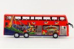 Kids Pull-Back Function Red /Blue Die-Cast Double Decker Bus Toy