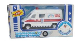 Pull-Back Function White Kids Die-Cast Doraemon Police Bus Toy