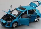 Blue 1:18 Scale Diecast 2012 Mazda 3 Hatchback Model