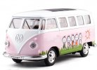 Pink-White 1:30 Scale Kids Diecast Volkswagen T1 Bus Toy