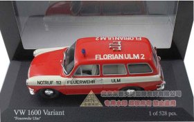 Red-White 1:43 Scale Minichamps Diecast VW 1600 VARIANT Model