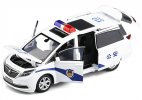 White Kids 1:32 Scale Police Diecast Buick GL8 Avenir MPV Toy