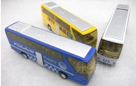 Kids Diecast White / Yellow / Blue Toy City Bus