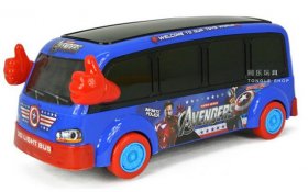 Blue Cartoon Design Avenger Theme Kids Electric Bus Toy