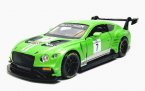 Green NO.7 Kids 1:32 Scale Diecast Bentley Continental GT3 Toy
