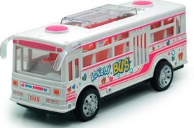 Kids White-Pink Plastics City Bus Toy