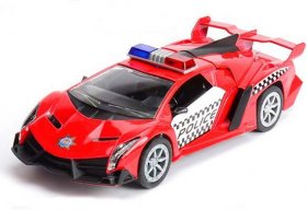 Police 1:32 Black / Blue / Red Diecast Lamborghini Veneno Toy