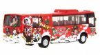 1:76 Scale Red Merry Christmas Theme Hong Kong City Bus Model