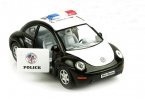 White-Black Kids 1:36 Scale Police Diecast VW New Beetle Toy