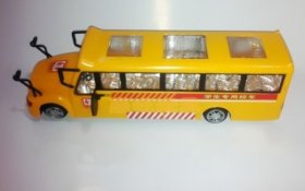 Kids Plastics Made Bright Yellow Electric School Bus Toy