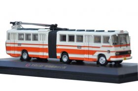 White-Orange 1:76 Diecast BeiJing SK561G Articulated Trolley Bus