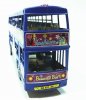 Long Scale Blue Plastics Kids Double-Decker Bus Toy