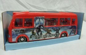 Red / Yellow Kids Plastic Made Transformers City Bus Toy