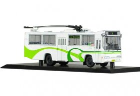 1:76 Scale White NO.6 Diecast Shanghai Trolley Bus Model