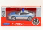 1:36 Kids Blue-Silver Welly Diecast Porsche 911 Carrera Toy
