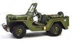 Army Green Large Size Vintage Tinplate Army Jeep Model