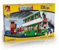 549 Pieces Kids White-green Building Block Double Decker Bus Toy
