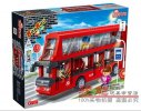 412 Pieces Red Kids ABS Plastics Building Blocks Bus Toy