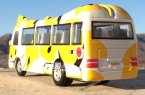 Yellow-White Pull-Back Function Cat Design Diecast School Bus