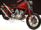 Red Large Scale Handmade Vintage 1936 Harley Davidson Model