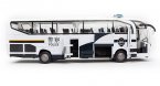 1:50 Scale White Police Bus Theme Five Opening Doors Bus Toy
