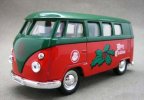 Red-Green 1:36 Merry Christmas Welly Diecast VW T1 Bus Toy
