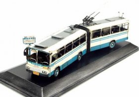 Retro Blue-White BeiJing NO.101 Tinplate Trolley Bus Model