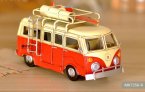 Red Small Size Tinplate Vintage VW Bus Model