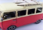 Large Scale Red-white Retro VW Bus Model with Sliding Plate