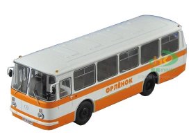 1:43 Scale Orange-White Die-Cast Soviet Union City Bus Model