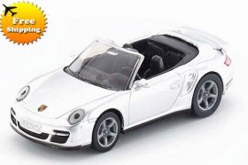 Kids Silver SIKU 1337 Diecast Porsche 911 Turbo Cabrio Toy